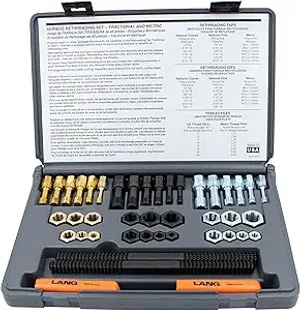 Lang 972 40 Piece Fractional and Metric Thread Restorer Kit